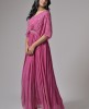 Onion Pink Chinnon Hand embroidered Gown